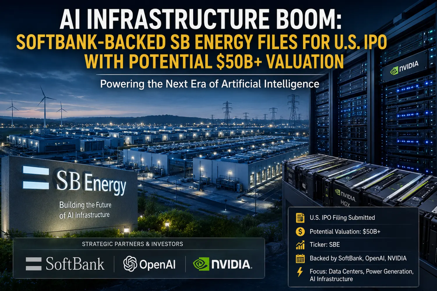 AI Infrastructure Boom: SoftBank-Backed SB Energy Files for U.S. IPO With Potential $50B+ Valuation