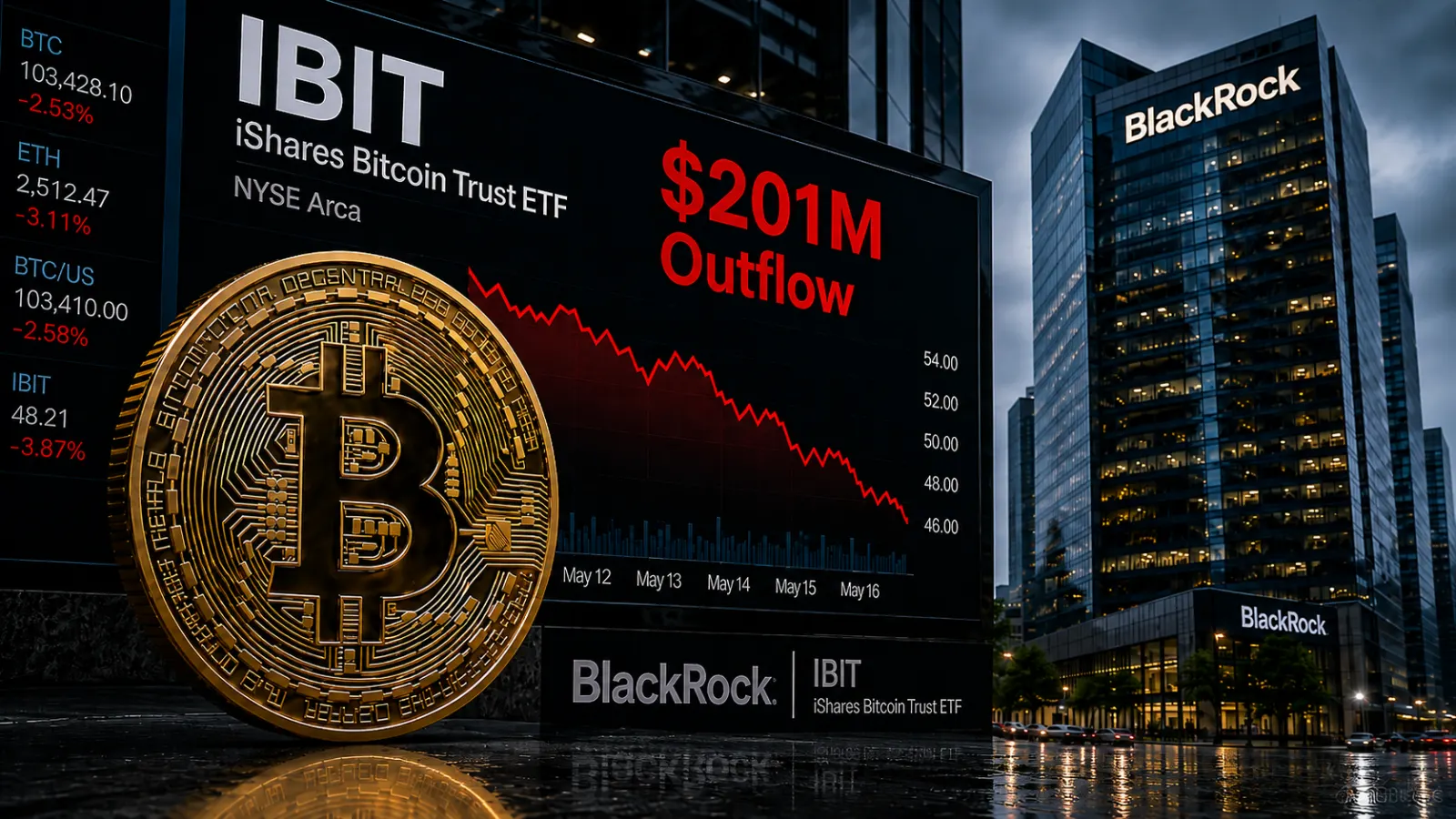 Bitcoin ETFs Face $201.9M Outflow as BlackRock’s IBIT Retreats After Record Institutional Buying Week