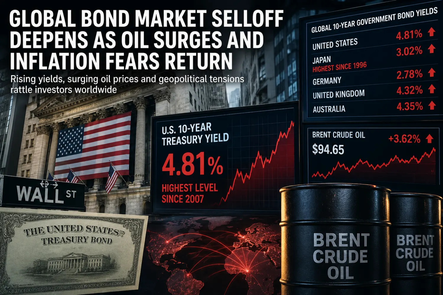 Global Bond Market Selloff Deepens as Oil Surges and Inflation Fears Return